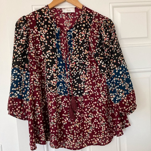 Evereve Braeve flowy boho dotted blouse - Picture 1 of 12
